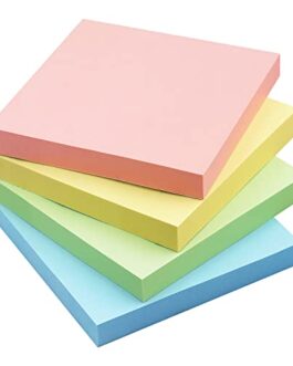 Sticky Notes 3×3 Self-Stick Notes Bright Colors Sticky Notes 4 Pads 100 Sheets/Pad (Pastel)