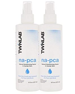 Twinlab Na-PCA Spray – Non-Oily Moisturizing Body Lotion for Dry Skin – Anti Aging Face Moisturizer for Women and Men with Eucalyptus Essential Oil, 8 Oz (Pack of 2)