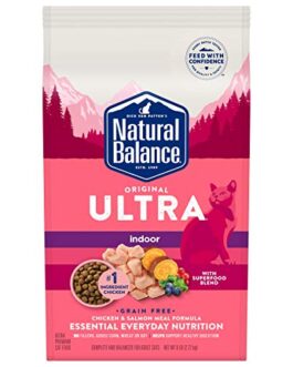 Natural Balance Original Ultra Indoor Chicken & Salmon Meal Cat Food | Dry Food for Indoor Adult Cats | 6-lb. Bag