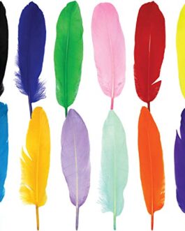 120pcs Colorful Goose Feathers for DIY Crafts, Jewelry Making, Wedding, Home or Party Decorations, 12 Colors (6-8 Inches)