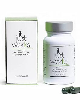 It Just Works All Natural Full Body Deodorizing Supplement for Underarms and Private Parts | Vegan & Organic Deodorant That Works from The Inside Out (30 Count)