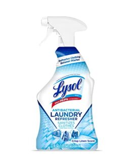 Lysol Antibacterial Laundry Refresher Spray, Fabric Sanitizing and Freshening Spray, For Sanitizing and Deodorizing Clothes, Crisp Linen, 1 Count, 22 oz.