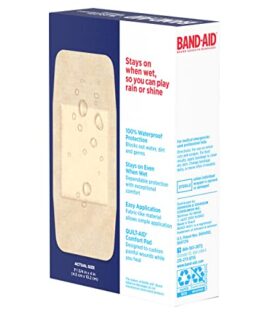 Band-Aid Brand Water Block Flex 100% Waterproof Adhesive Bandages for First-Aid Wound Care of Minor Cuts, Scrapes & Wounds, Ultra-Flexible Design, Sterile, Extra Large, 7 ct