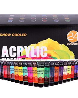 Acrylic Paint Set, 24 Colors (30ml/1OZ) Acrylic Paints for Artists Beginners Students, Art Craft Paints for Canvas Wood Fabric Painting