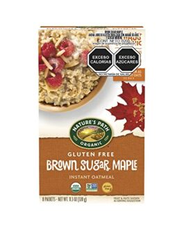 Nature’s Path Organic Gluten Free Brown Sugar Maple Instant Oatmeal, 8 Packets, Non-GMO, 31g Whole Grains, 4g Plant Based Protein , 11.3 Ounce