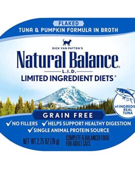 Natural Balance Limited Ingredient Diet Tuna & Pumpkin in Broth Grain-Free Wet Adult Cat Food 2.75-oz. Cup (Pack of 24)