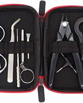 DIY Tool Kit Jig Winding Set,Ceramics Tweezers,Cutter,Folding Scissors, Brush, Screwdrivers with A Carrying Case