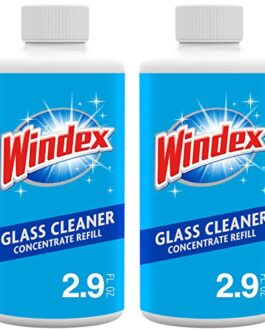 Windex Glass Cleaner Concentrate, Two 2.9 Ounce Concentrated Refill Bottles
