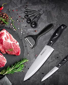 OLULU Chef Knife, 8 PCS Kitchen Knife, Preium Stainless Steel knife set, Chef Knife Set With Accessories